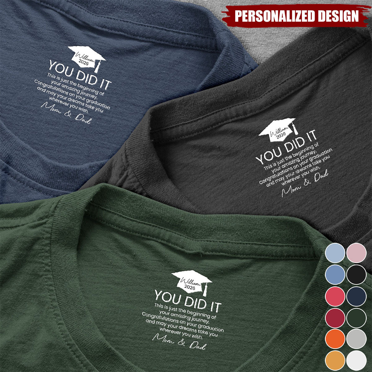 Personalized Graduation Shirt-Gifts Hidden Message For Graduated Son, Daughter