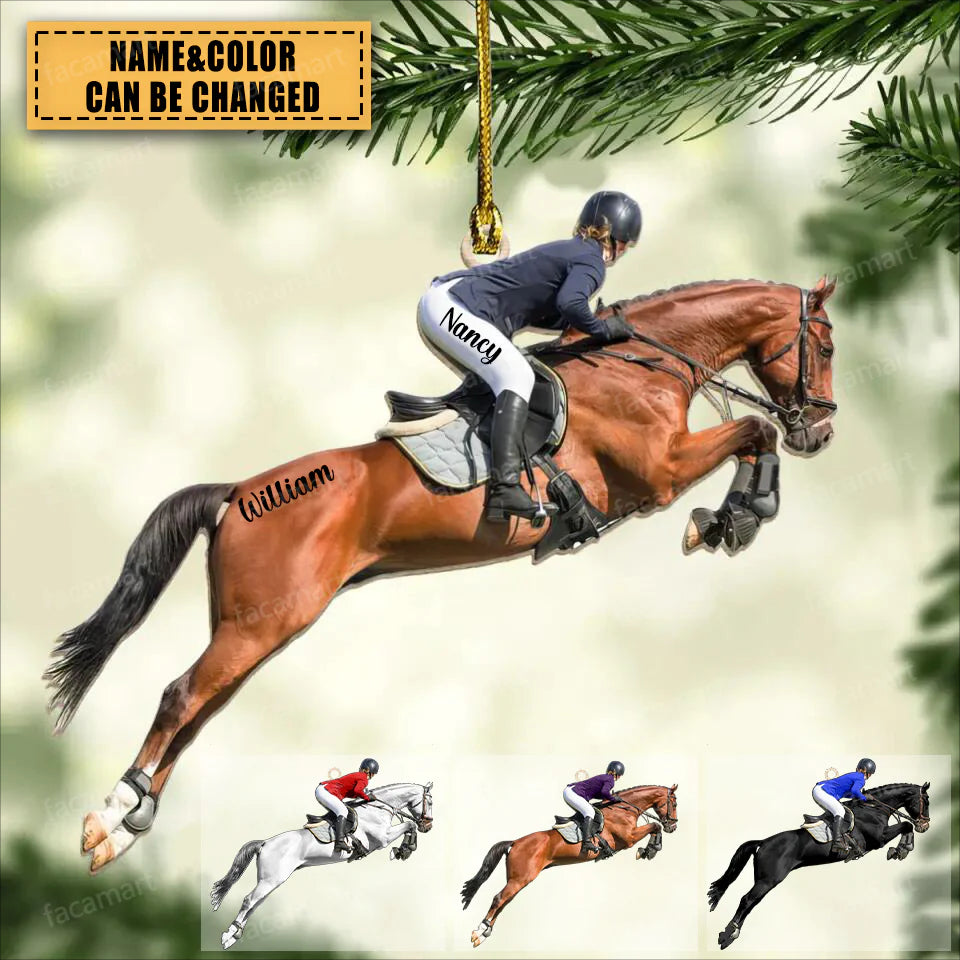 Personalized Equestrian Boy/Girl Horse Ornament - Horse Lover Gift