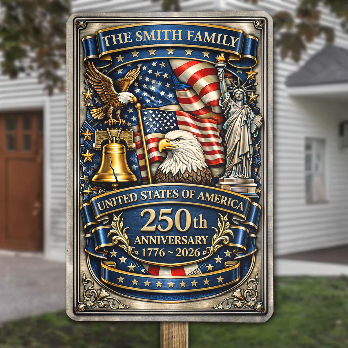America Anniversary - Personalized Custom Metal Sign