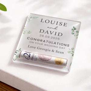 Personalised Wedding Day Gift, Just Married Cash Holder Money Gift Wallet for Bride & Groom