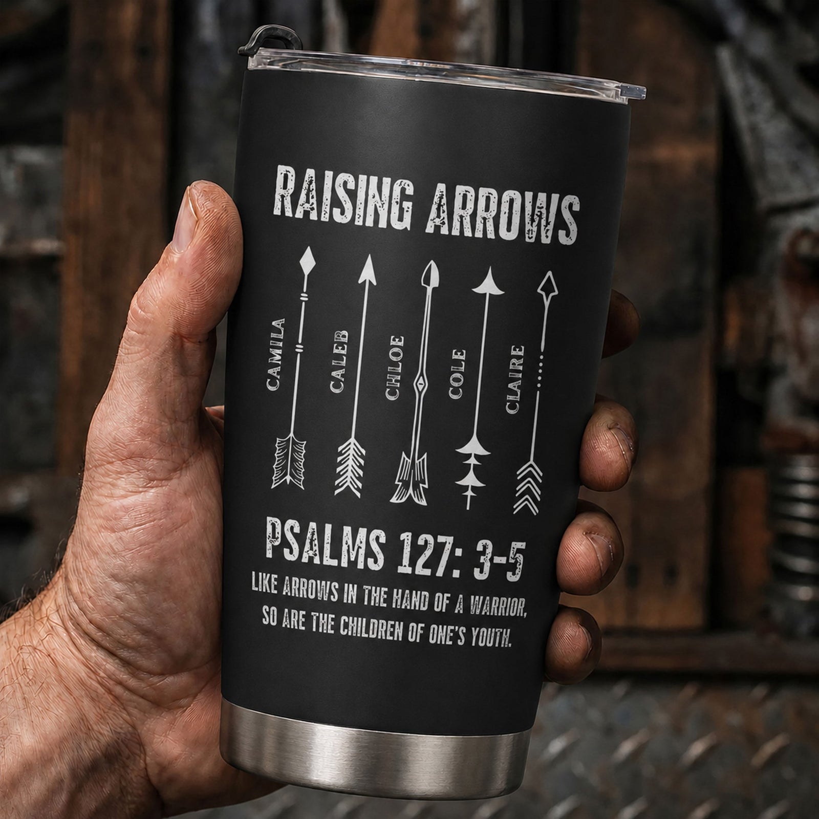 Raising Arrows Personalized Tumbler, Christian Father's Day Gift For Dad