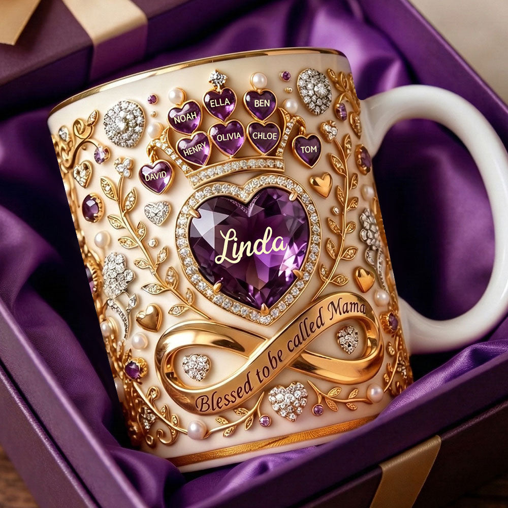 Crystal Heart Coffee Mug - Personalized Gifts For Moms And Grandmas