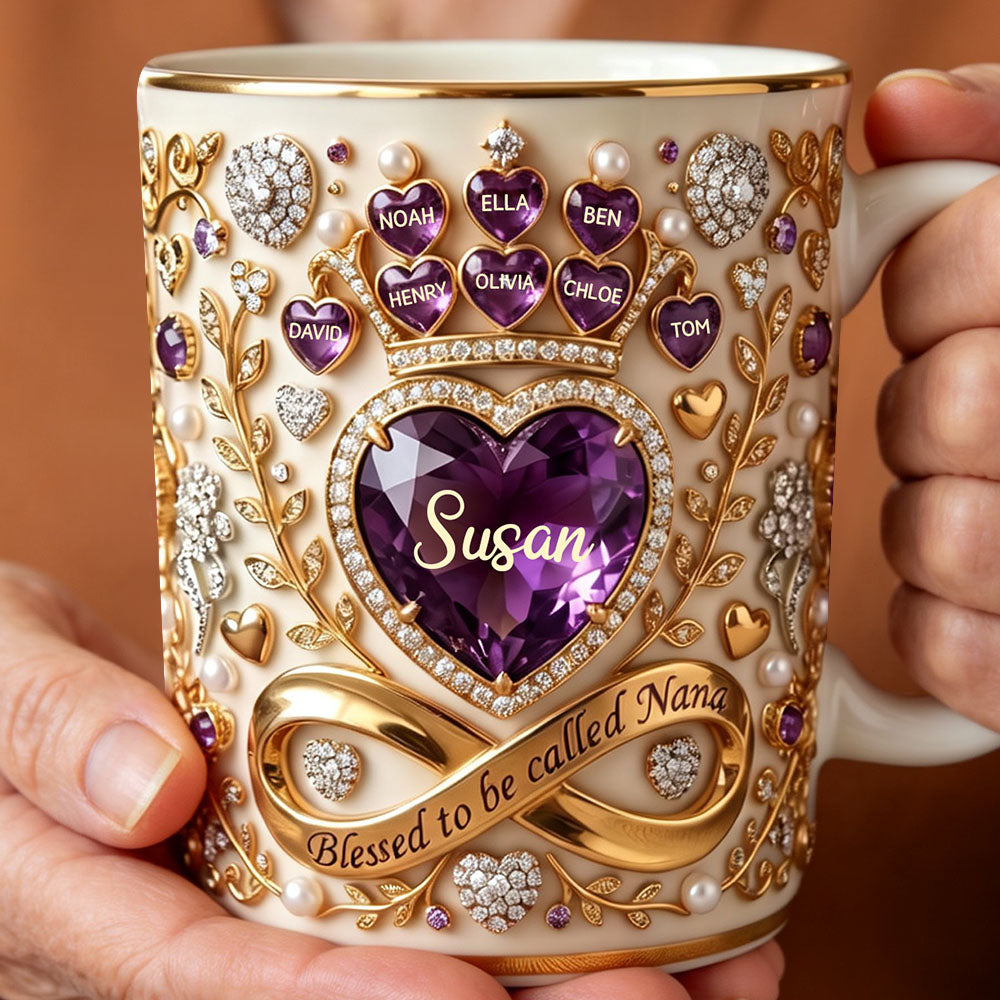 Crystal Heart Coffee Mug - Personalized Gifts For Moms And Grandmas
