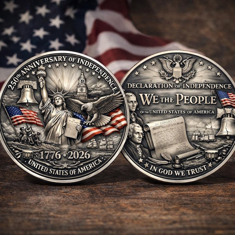 250th Anniversary U.S. Independence Coin - Declaration of Independence Historical Collectible