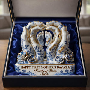 Toile De Jouy Family First Mother's Day Plaque - Personalized Gifts For Moms