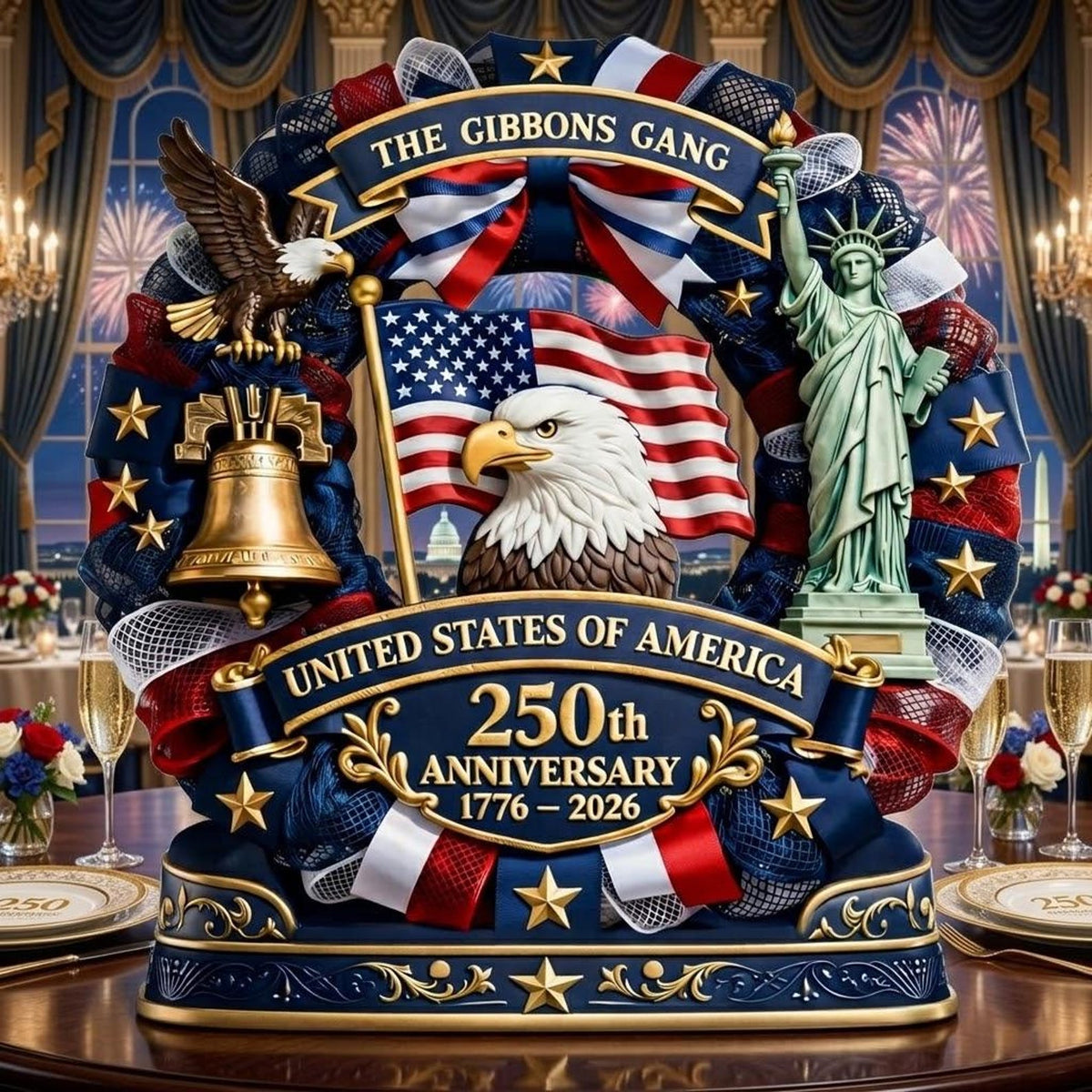 Personalized Eagle Acrylic Plaque - USA 250th Anniversary 1776-2026