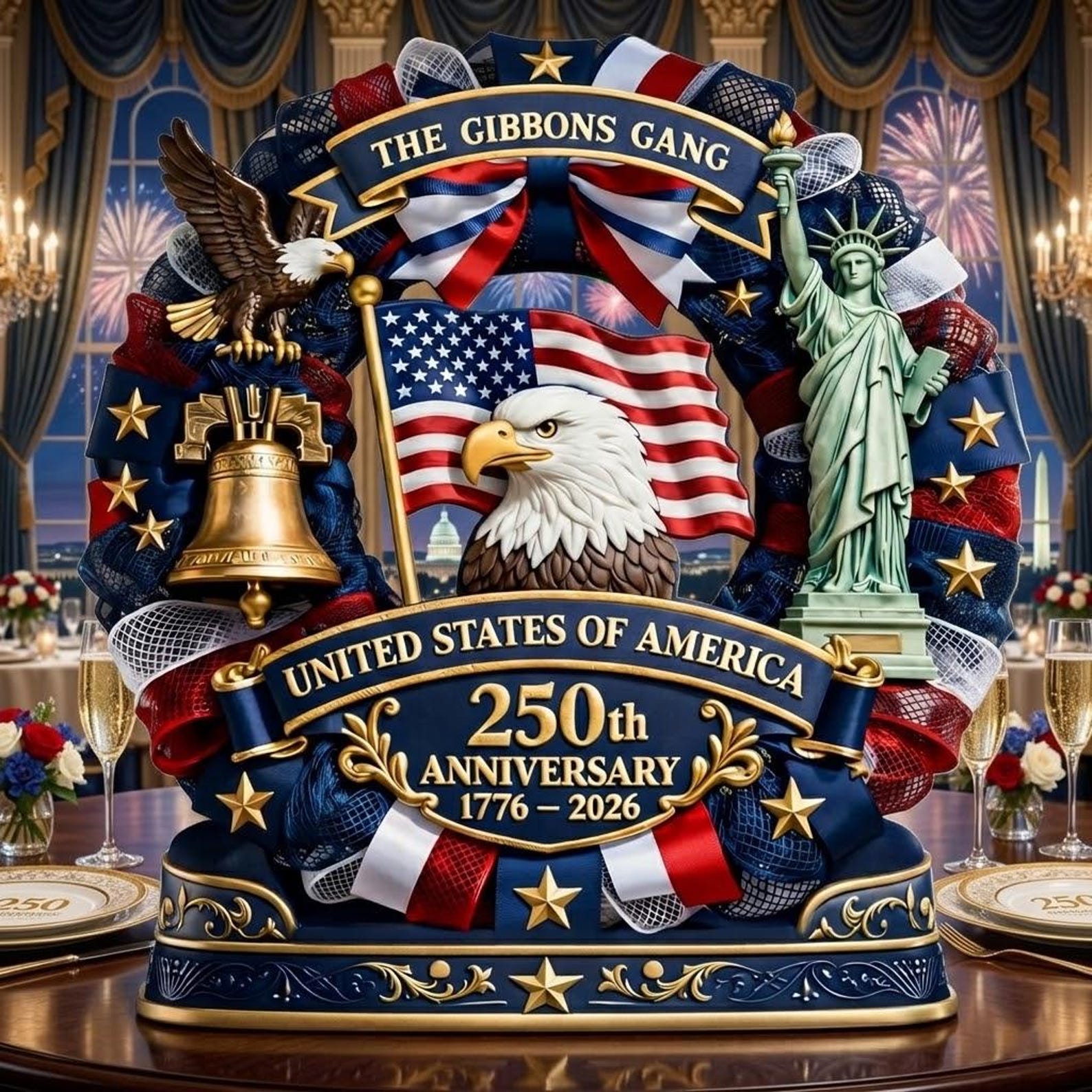 Personalized Eagle Acrylic Plaque - USA 250th Anniversary 1776-2026