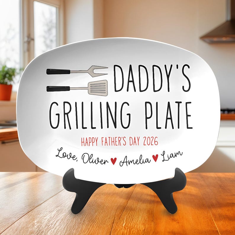 Personalized Dad Grilling platter, Father's Day BBQ Gift For Grill Master Dad