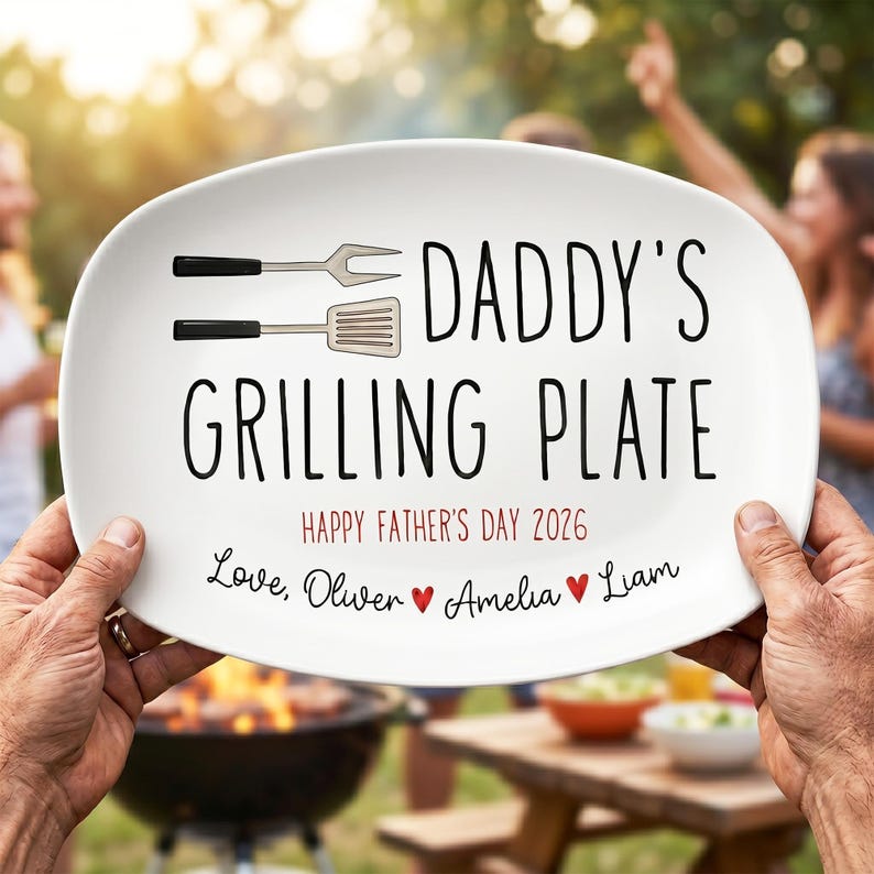 Personalized Dad Grilling platter, Father's Day BBQ Gift For Grill Master Dad