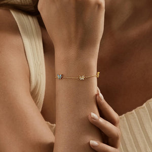 Personalized Butterfly Birthstone Bracelet - Gift For Her