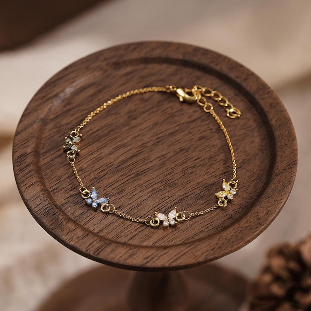 Personalized Butterfly Birthstone Bracelet - Gift For Her