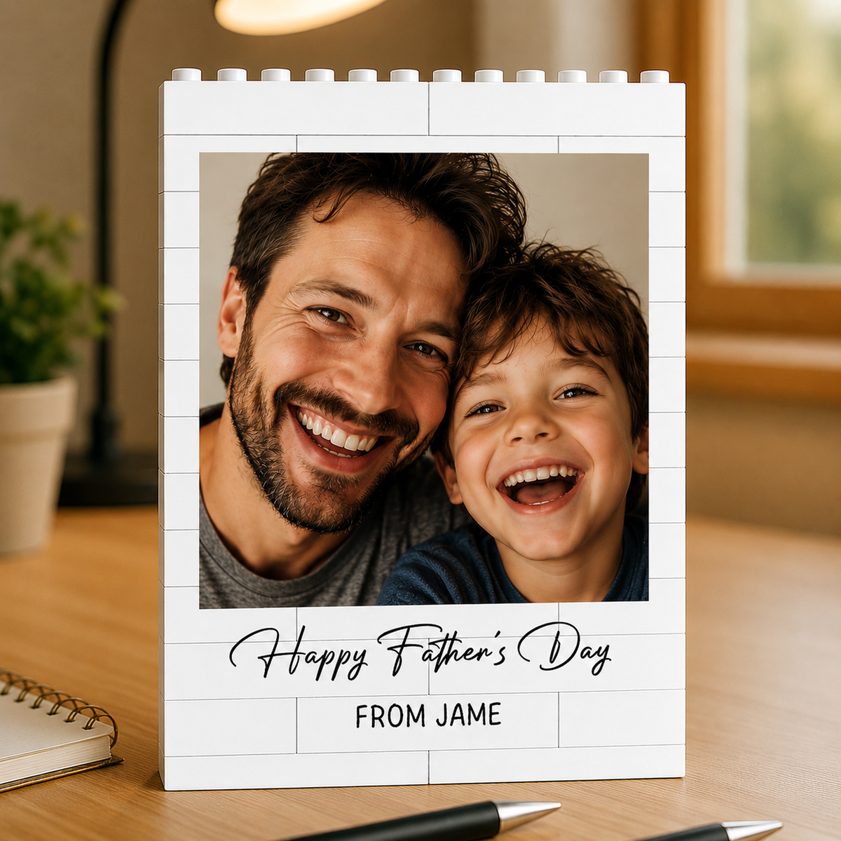 Custom Photo Happy Father's Day Building Brick Blocks Gift For Dad Grandpa