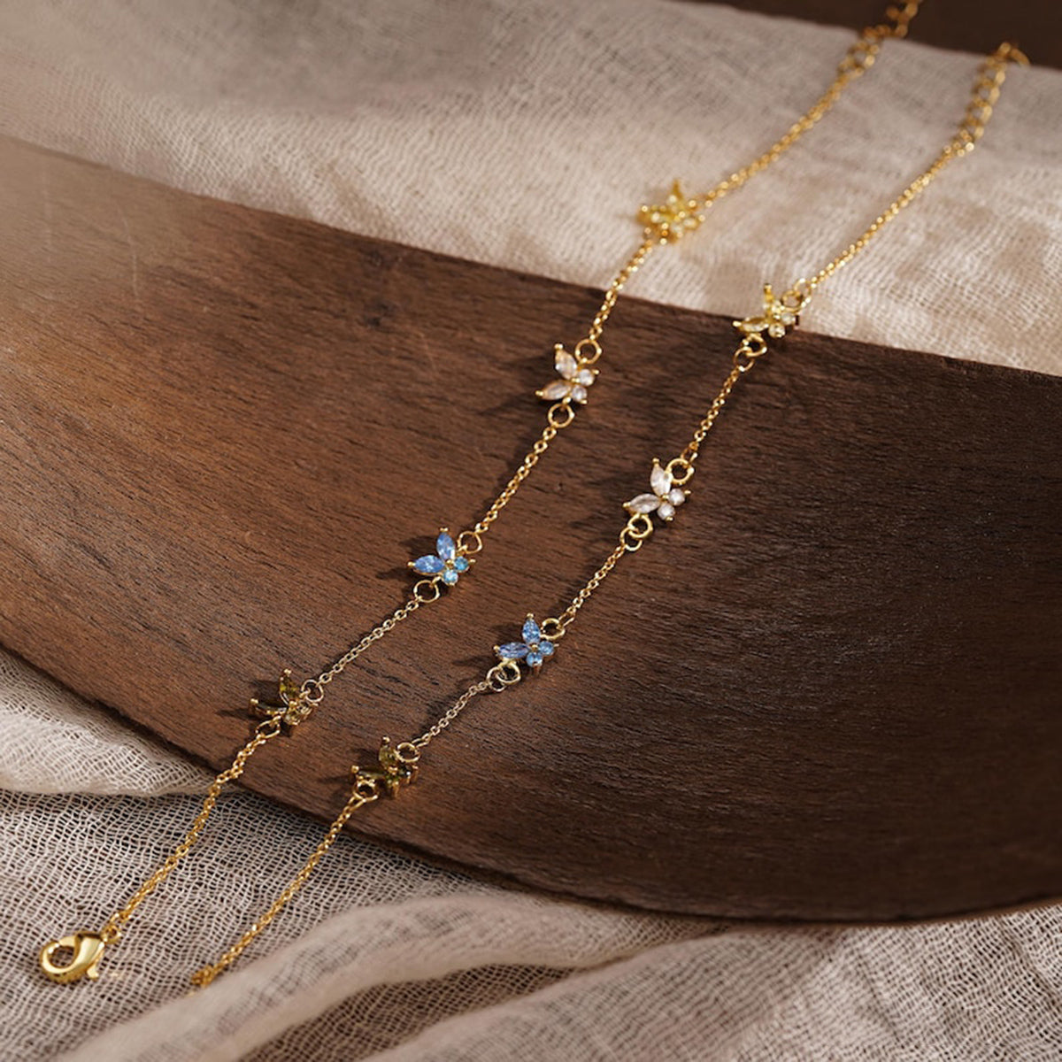 Personalized Butterfly Birthstone Bracelet - Gift For Her