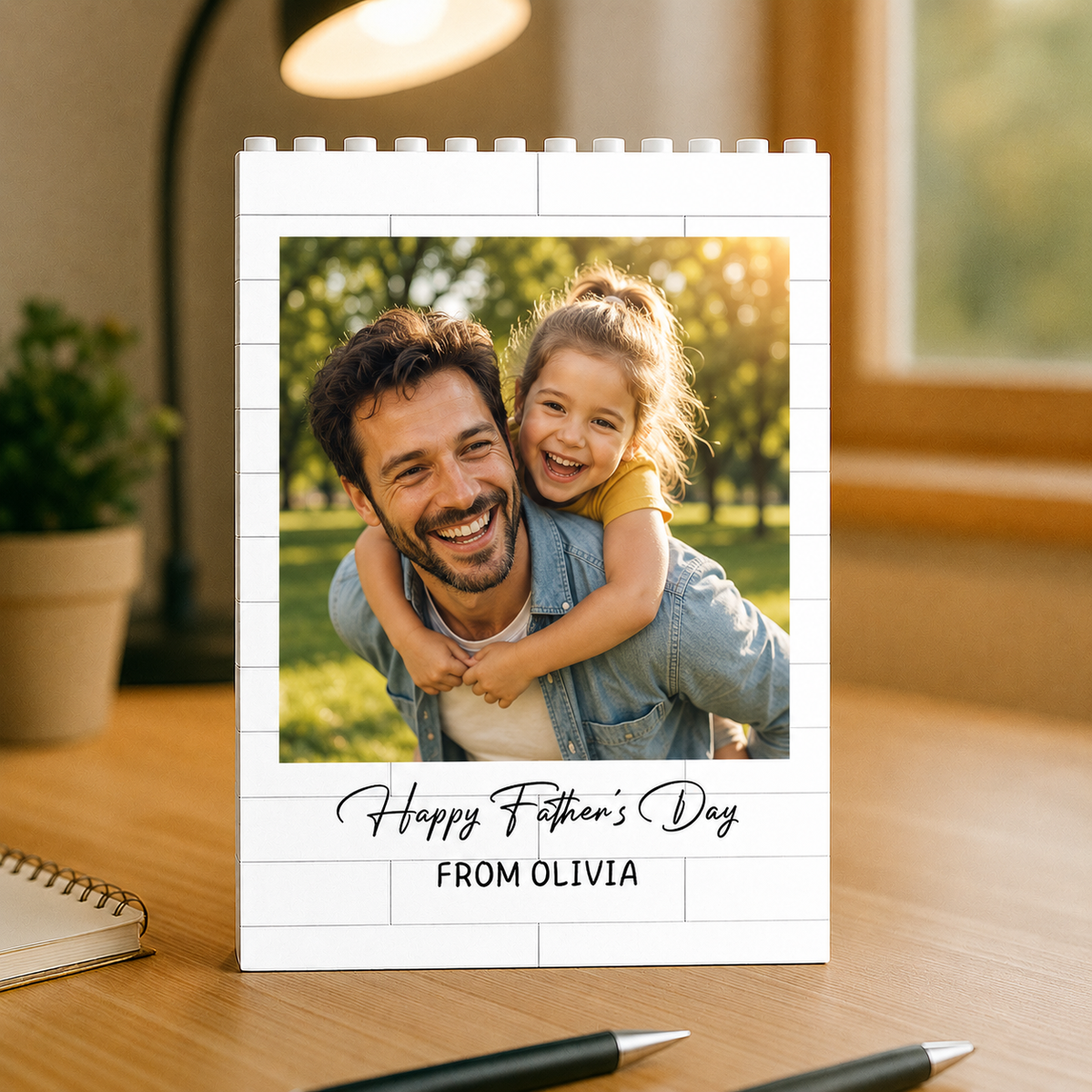 Custom Photo Happy Father's Day Building Brick Blocks Gift For Dad Grandpa