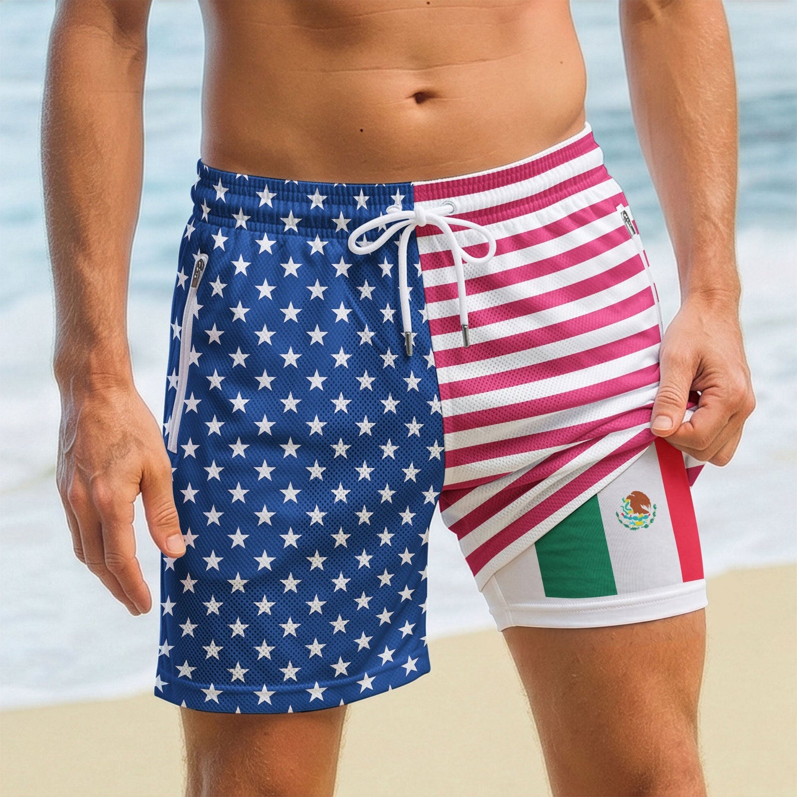 American With Proud Roots Mexican Puerto Rican Cuban Dominican - Personalized Shorts