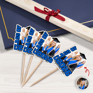 Custom Photo Class Of 2026 Graduation Cupcake Toppers