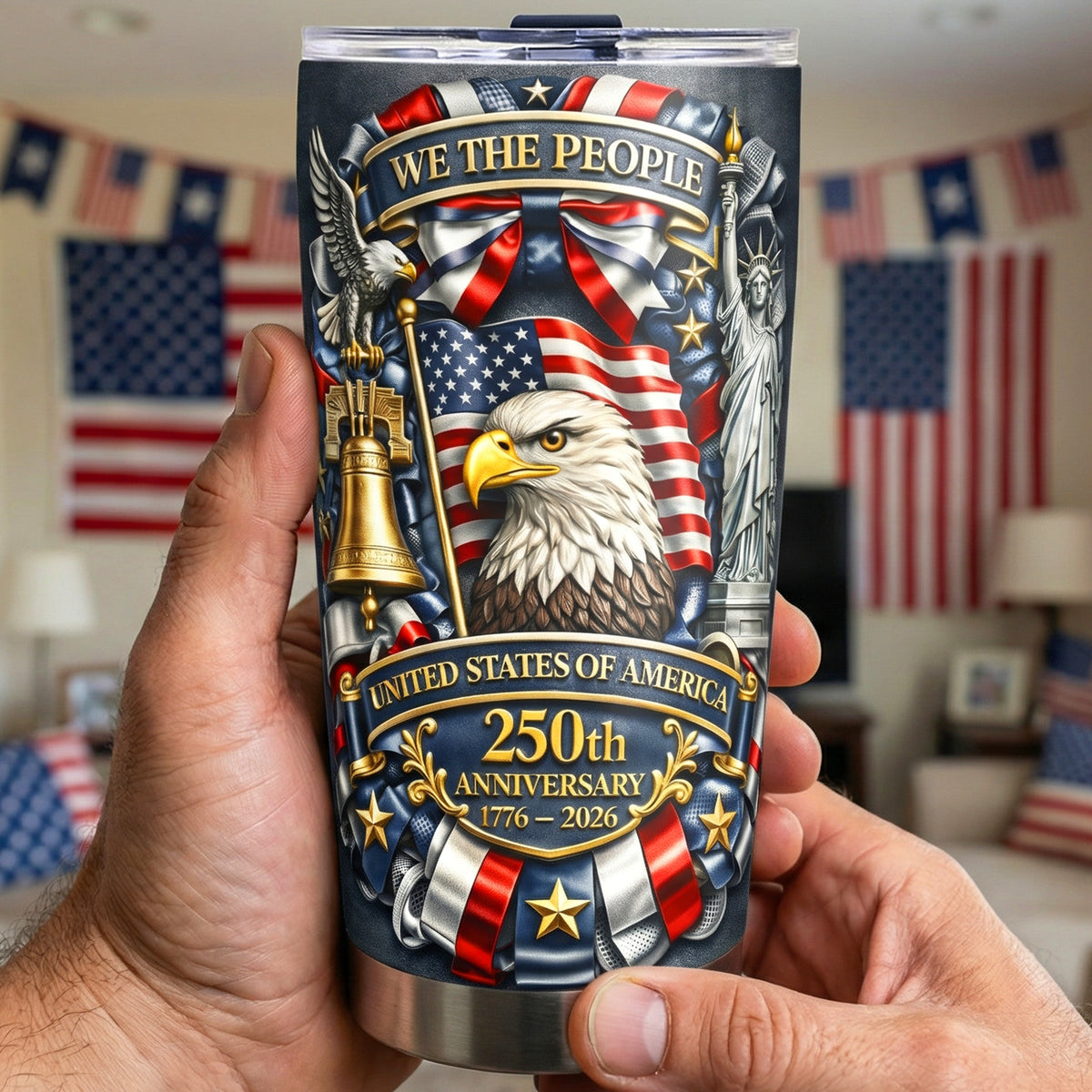 Personalized We The People Eagle Tumbler - Gift For US History Lovers