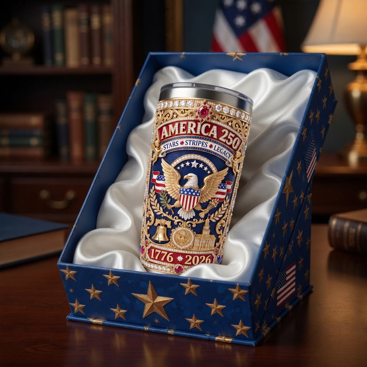 Patriotic 250 USA Tumbler - Personalized Anniversary Gifts