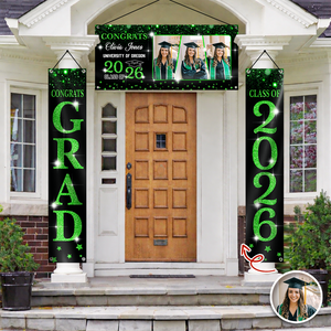 Personalized Congrats Graduation Class Of 2026 Banner Combo 3 Pieces, Senior Gift