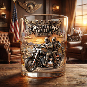 Riding Partner For Life Drinking Glass - Personalized Gifts For Couples