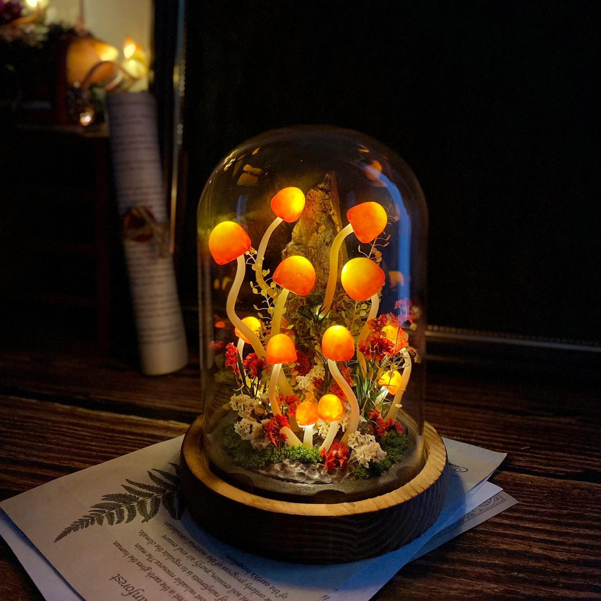 Enchanted Mushroom Forest Handmade Night Light-Glowing Home Decor
