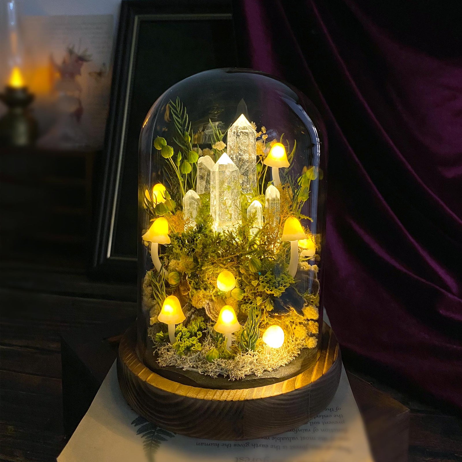 Enchanted Forest Mushroom Handmade Night Light-Fantasy Home Decor