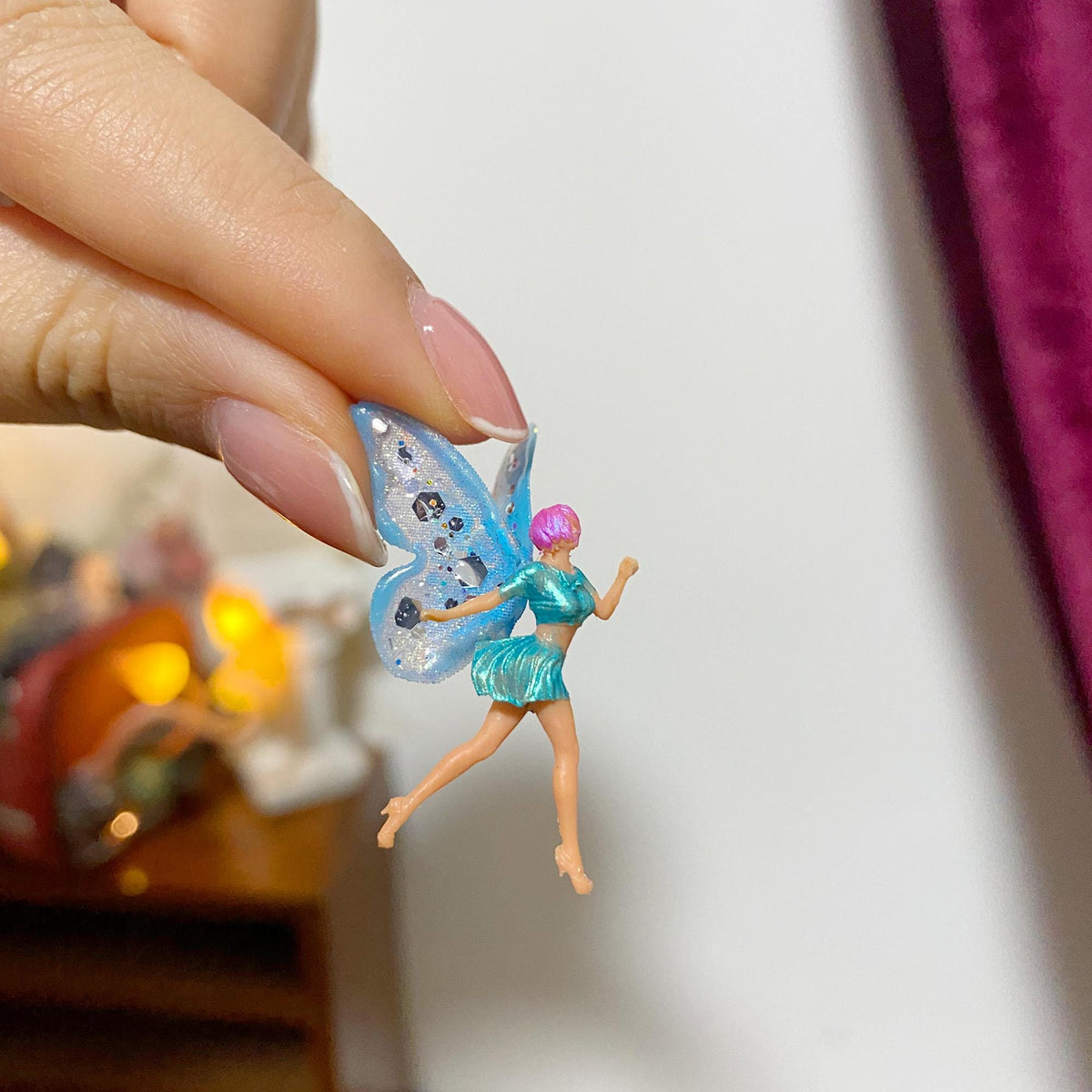 Magic Flying Fairy and Pond Handmade Mushroom Night Light