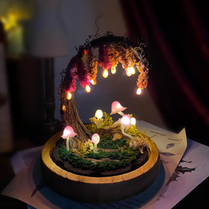 Pink Wisteria Fairy Mushroom Handmade Night Light