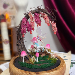 Pink Wisteria Fairy Mushroom Handmade Night Light