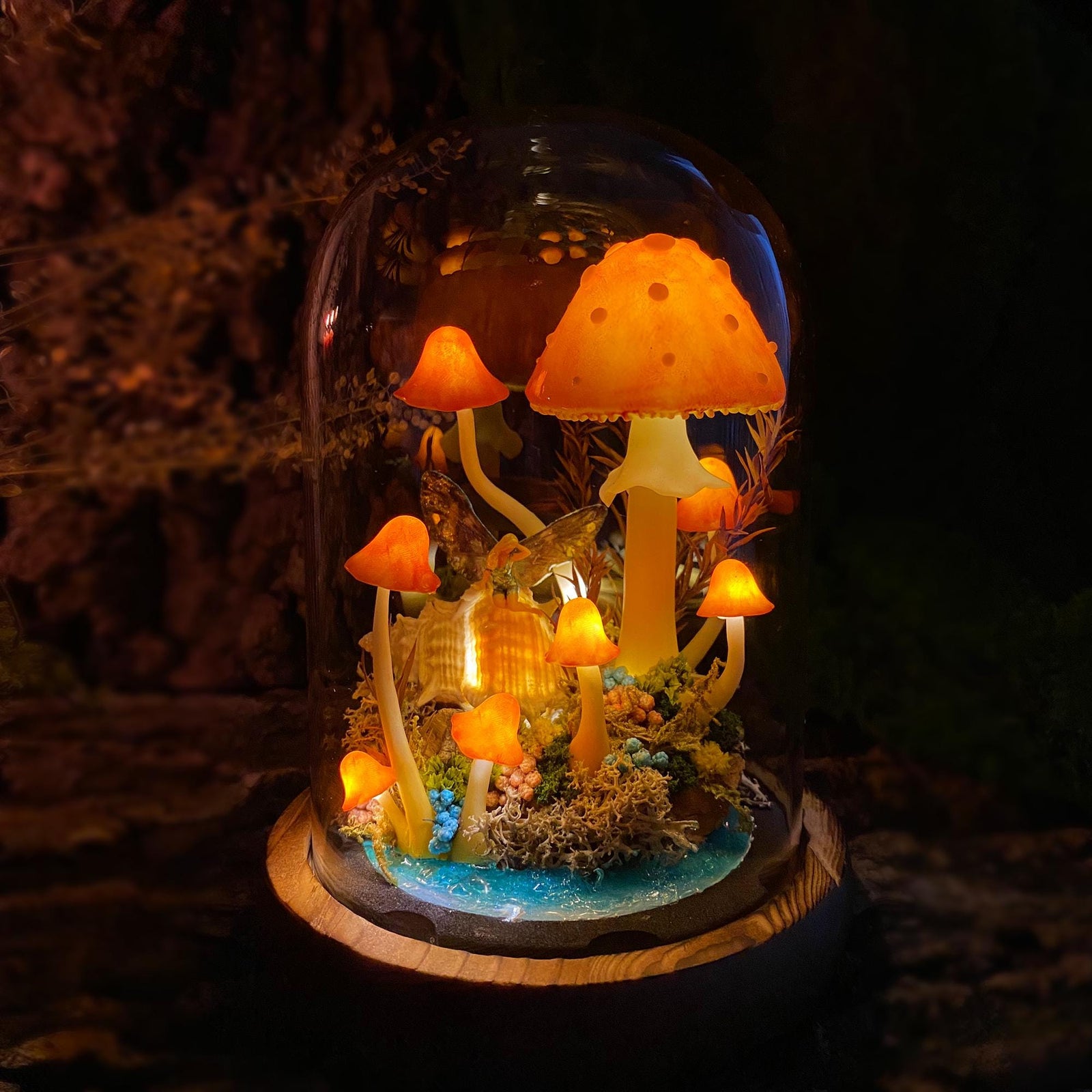 Ocean Fairy Mushroom Handmade Night Light