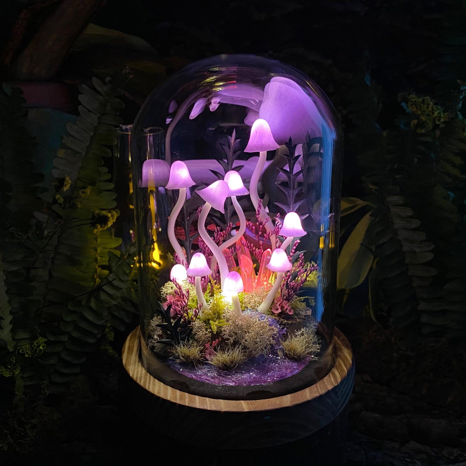 Enchanted Purple Creek Mushroom Handmade Night Light