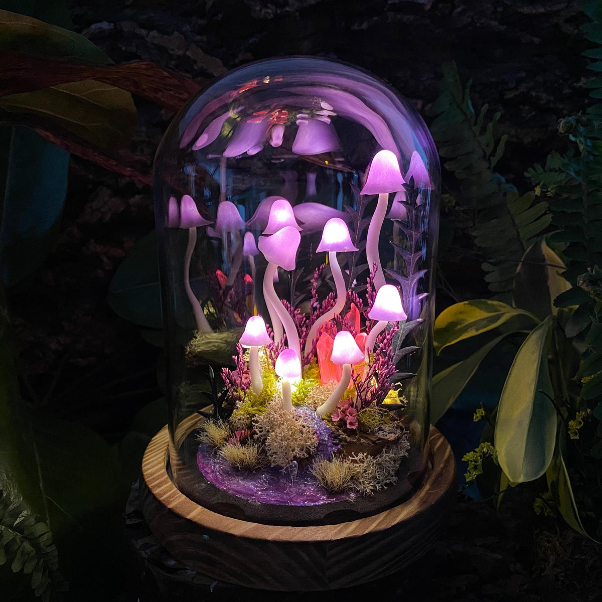 Enchanted Purple Creek Mushroom Handmade Night Light
