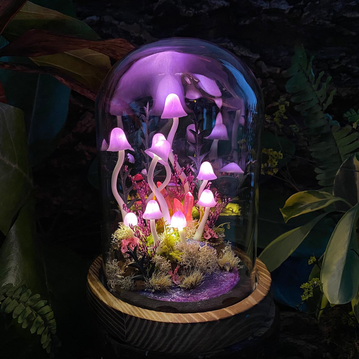 Enchanted Purple Creek Mushroom Handmade Night Light