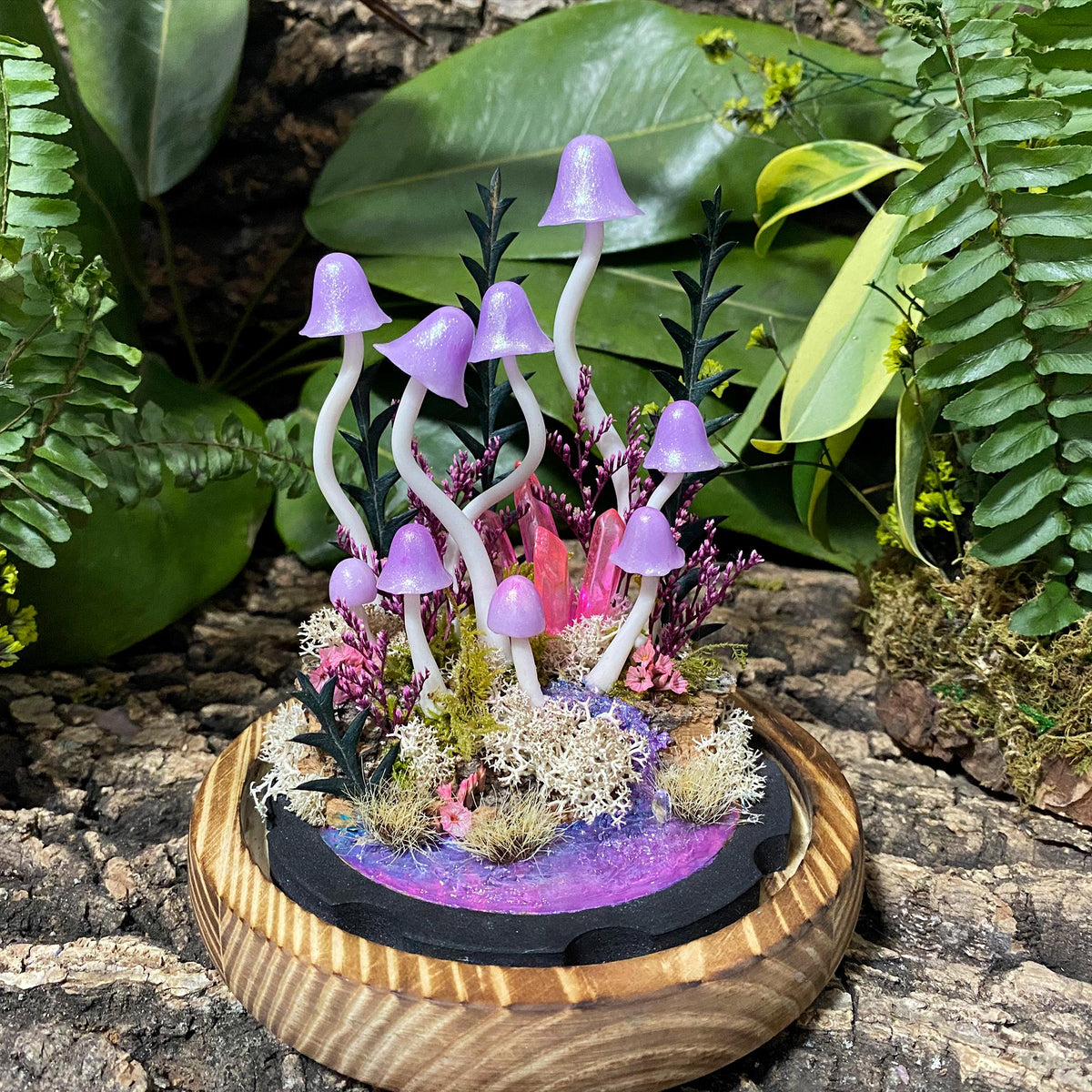 Enchanted Purple Creek Mushroom Handmade Night Light