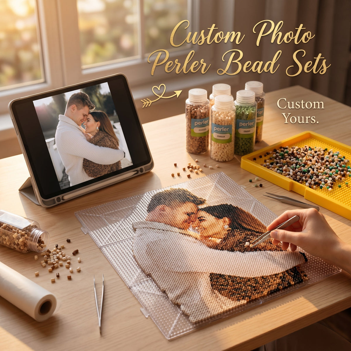 Custom Upload Photo Perler Bead Sets-Gift For Family/Couple/Mother
