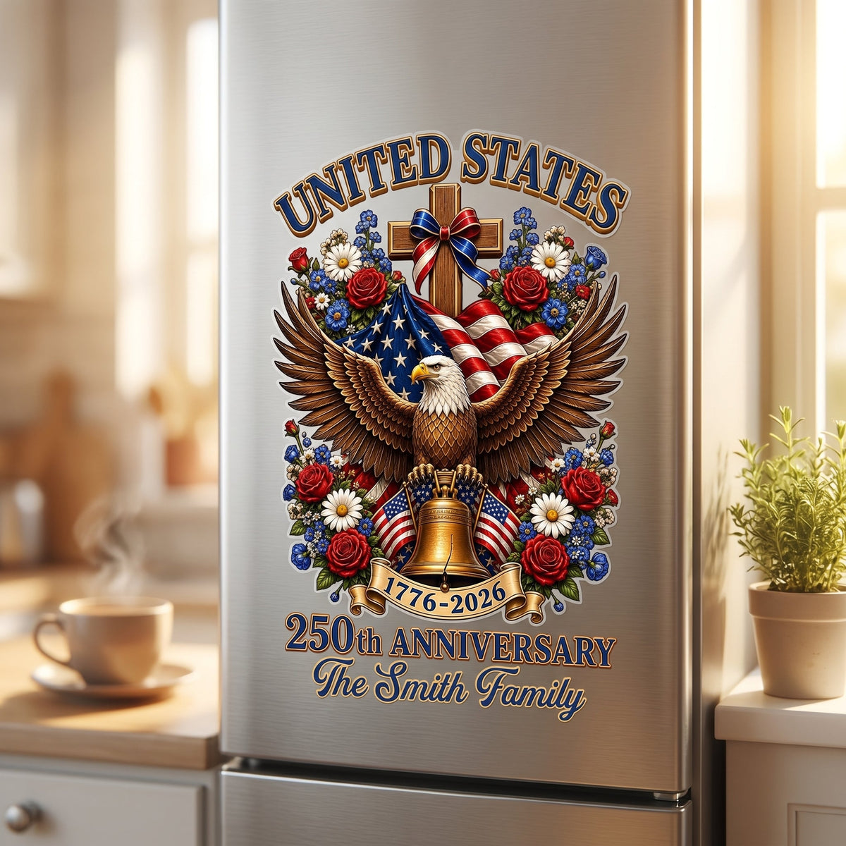Personalized America 250th Anniversary Decal - Gifts For Mom, Dad, Brother, Sister, Kids - 1776 Energy Activated