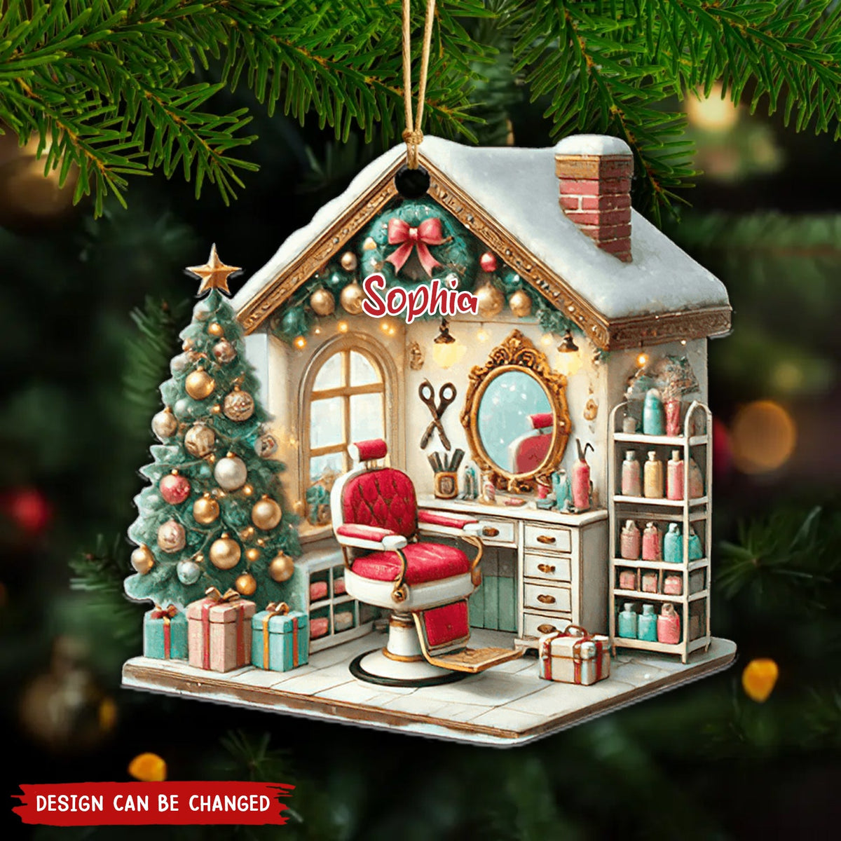 Personalized Hair Salon Ornament, Gift For Hairdresser-New Release