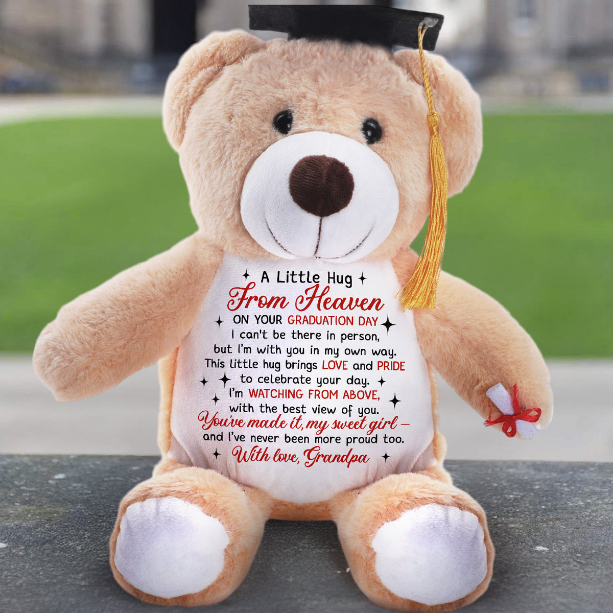A Little Hug From Heaven - Personalized Graduation Bear