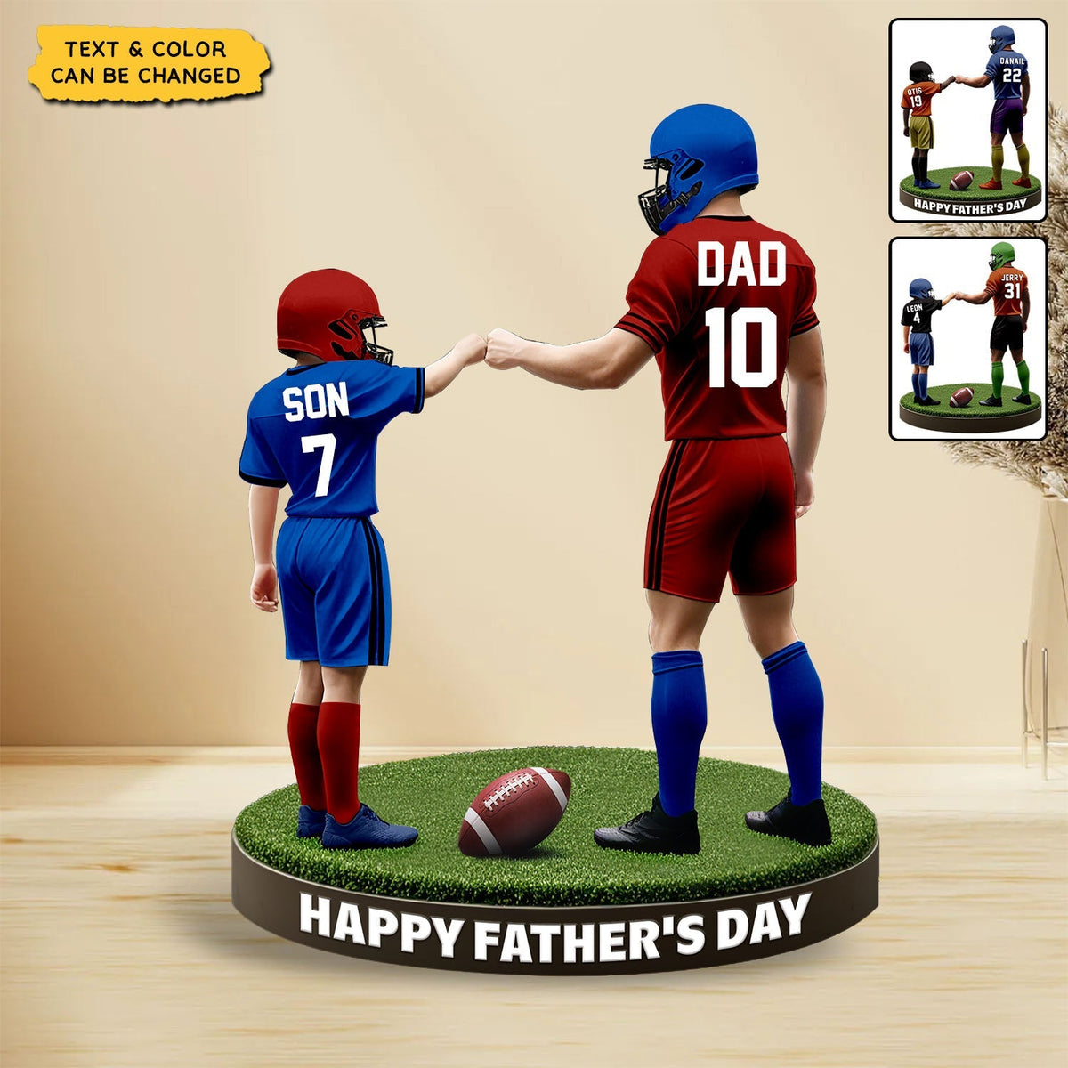 Football Dad And Kid - Personalized Acrylic Plaque, Father's Day Gift for Dad, Gift for Husband