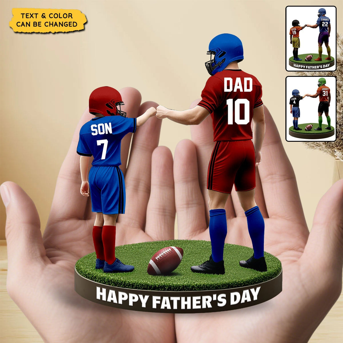 Football Dad And Kid - Personalized Acrylic Plaque, Father's Day Gift for Dad, Gift for Husband