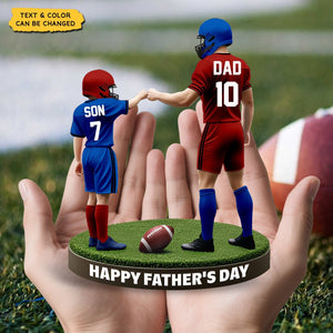 Football Dad And Kid - Personalized Acrylic Plaque, Father's Day Gift for Dad, Gift for Husband
