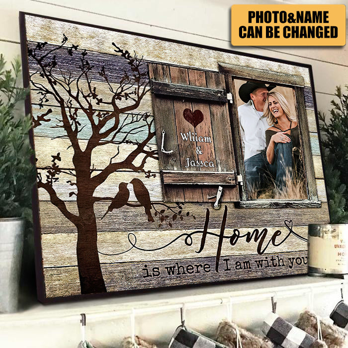 Through Barn Window Home-UPLOAD IMAGE - PERSONALIZED HORIZONTAL POSTER