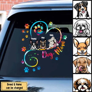 Dog Mom Heart Line Personalized Decal, DIY Gift For Pet Lovers