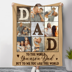Personalized Dad Photo Collage Blanket, Dad Photo Gift, Best Gift For Dad