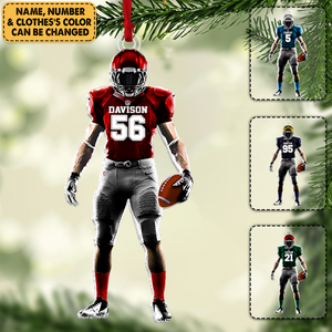 Personalized American Football Acrylic Ornament Christmas Ornament For Football Player