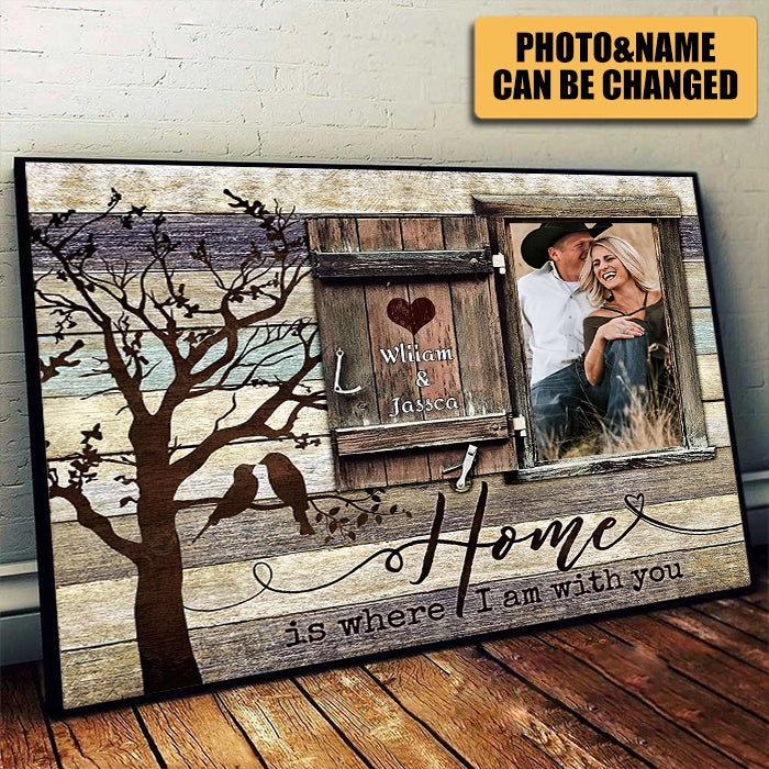 Through Barn Window Home-UPLOAD IMAGE - PERSONALIZED HORIZONTAL POSTER