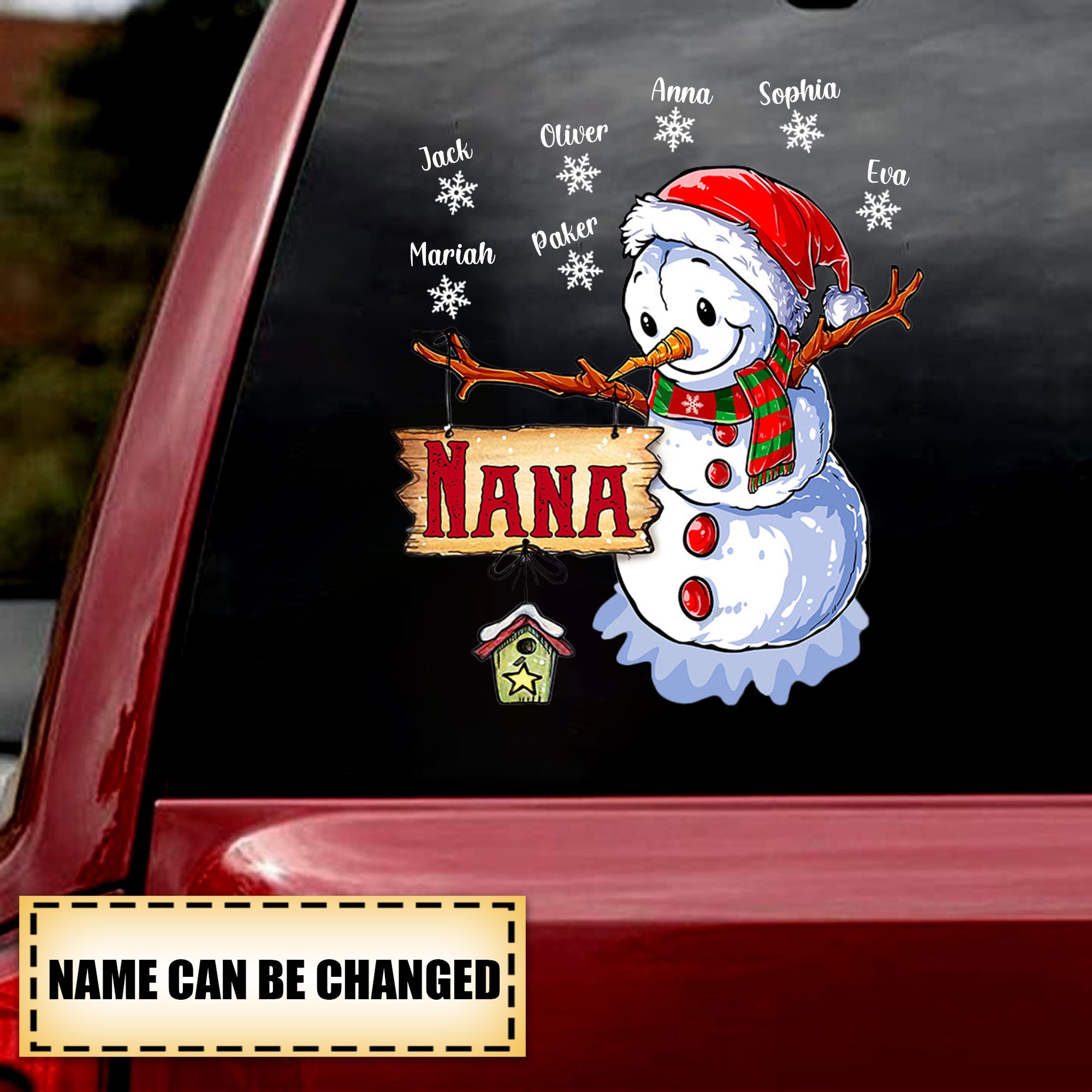 New - Nana Snowman Personalized Car Sticker