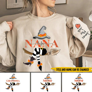 Personalized Grandma Life Witch With Grandkids Halloween Sweatshirt