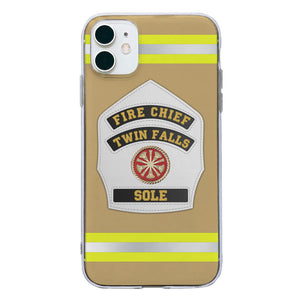 Firefighter's Helmet Personalized Glass Phone Case