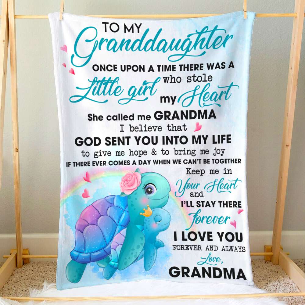 Once Upon A Time Grandma Loves Granddaughter/Grandson Personalized Blanket